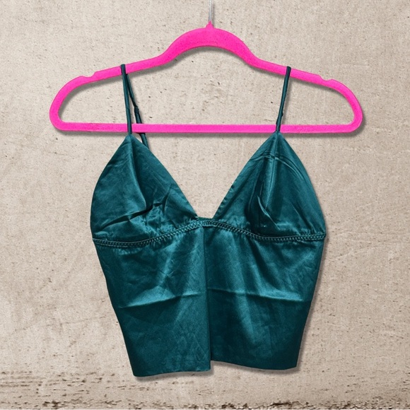 Satin Cropped Tank NWT - Picture 1 of 3